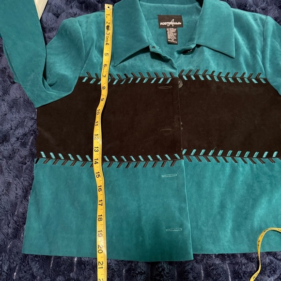 Positive Attitude Vintage Velour Striped Western Jacket Festival Sz P 10 - Picture 6 of 7